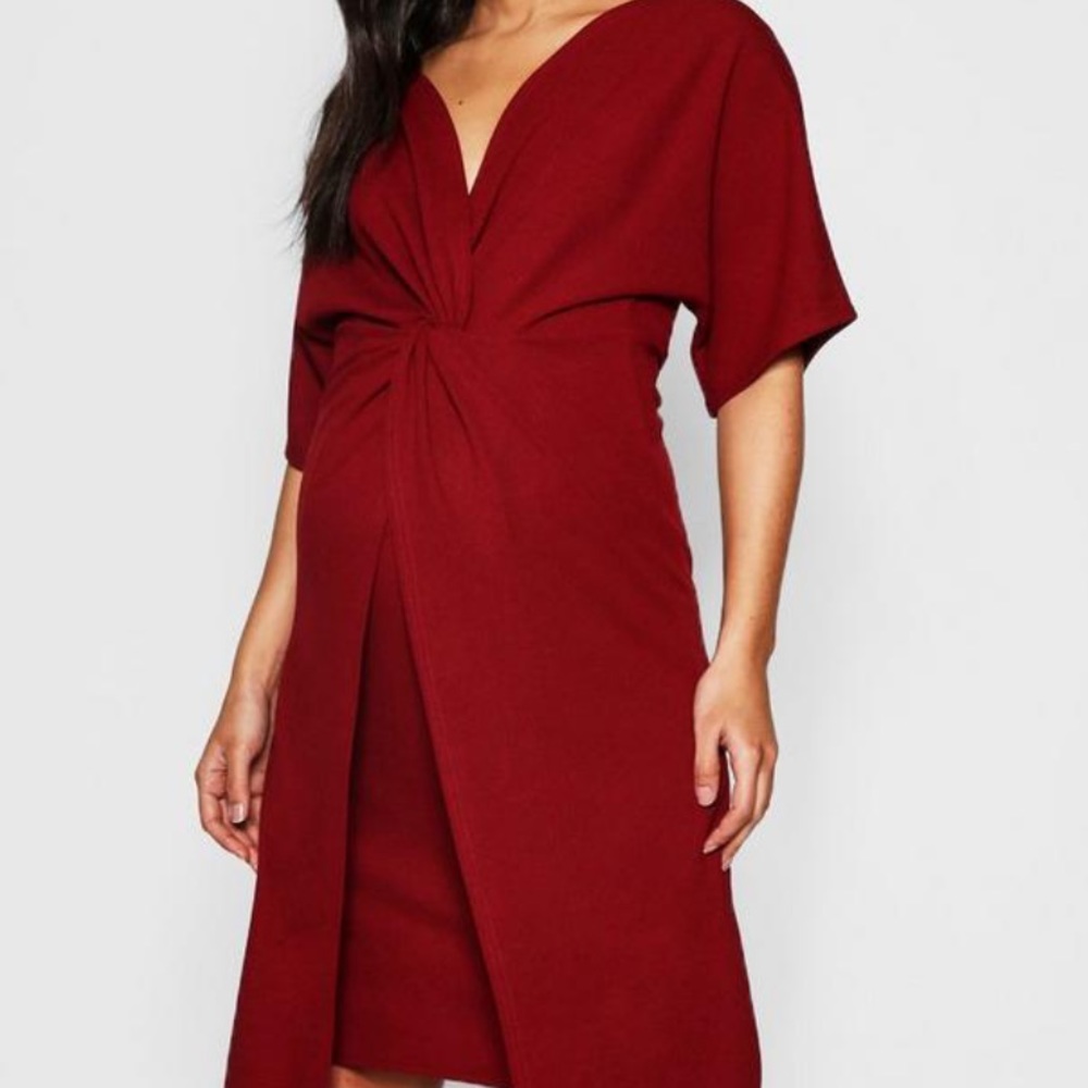 Burgundy Maternity Dress